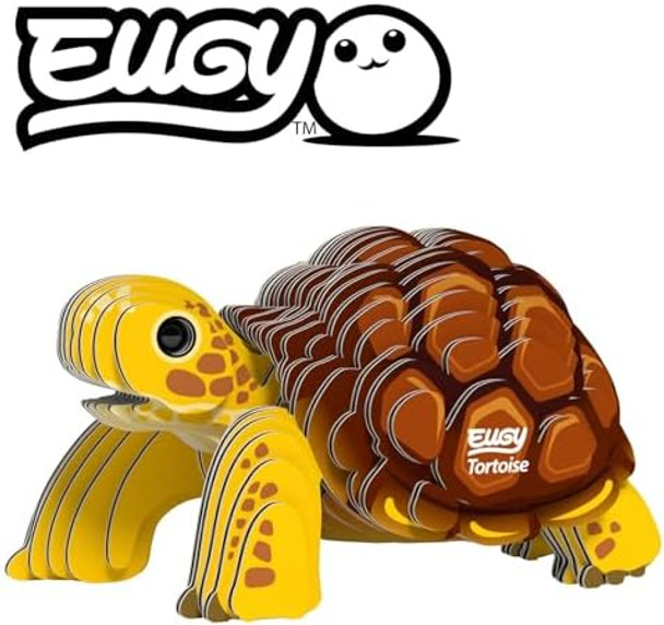 Eugy Tortoise 3D Puzzle - 34 Piece Eco-Friendly Educational Toy Puzzle For Boys, Girls & Kids Ages 6+
