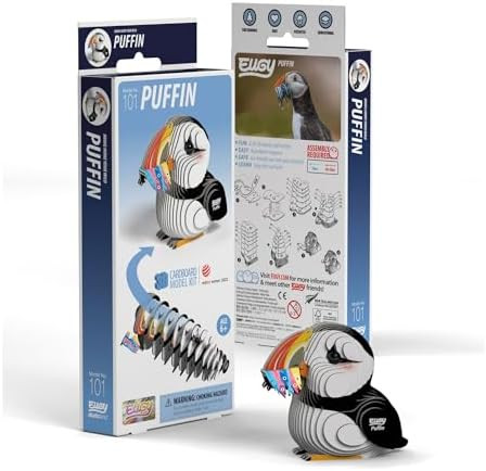 Eugy Puffin 3D Puzzle - 31 Piece Eco-Friendly Educational Toy Puzzle For Boys, Girls & Kids Ages 6+