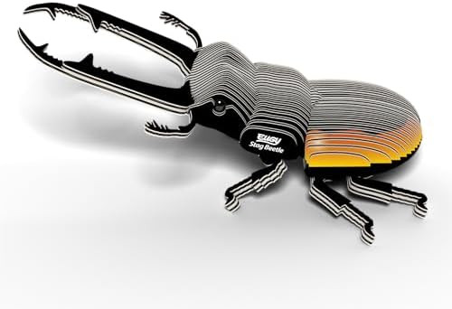 Eugy Stag Beetle 3D Puzzle - 34 Piece Eco-Friendly Educational Toy Puzzle For Boys, Girls & Kids Ages 6+