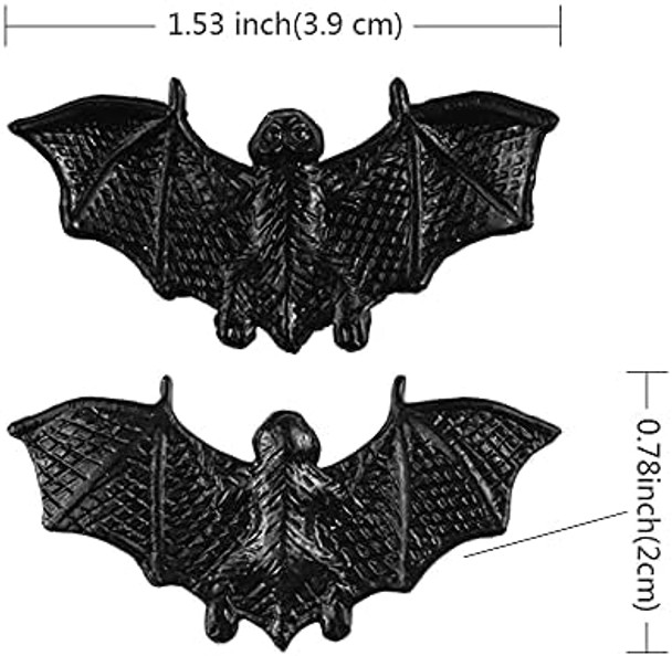 Fazhbary 40 Counts Mini 3D Bats Halloween Decoration Bat Plastic Toy Party Favor Artificial Bats For Crafts Creepy Scary Prank Toys