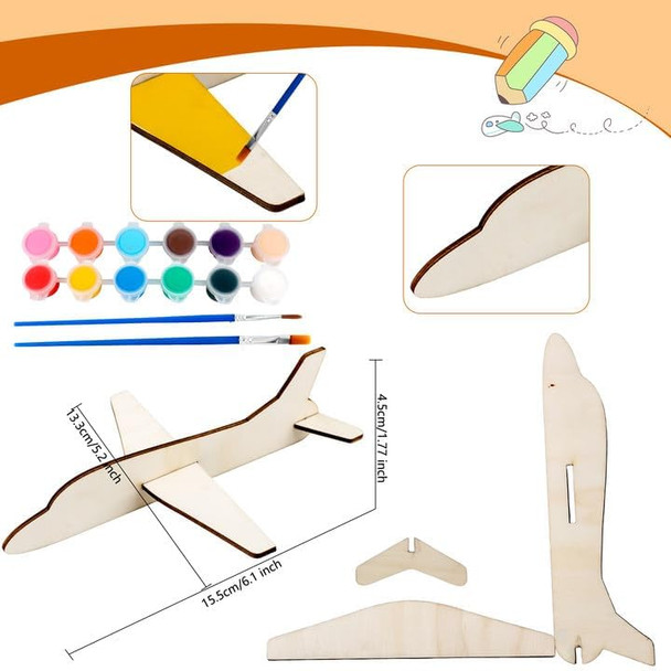 Feradny 42 Pack Unfinished Wooden Airplane Model Toys Make Your Own Paint Aircraft Wood Planes Diy Handicraft Wood Airplane Kits For Kids School Art Craft Projects Home Activity Birthday s Party Favors