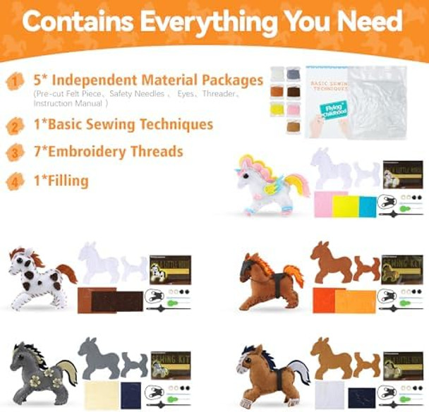 Flying Childhood Horse Sewing Kit For Kids Adults, Make 5 Diy Projects With Plush Stuffed Horse, Birthday s Toys For Girls Boys Ages 8 9 10 11 12, Learn To Sew Kids Crafts Flying Childhood Horse Sewing Kit For Kids Adults, Make 5 Diy Projects With Plush Stuffed Horse, Birthday s Toys For Girls Boys Ages 8 9 10 11 12, Learn To Sew Kids Crafts