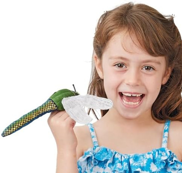 Folkmanis Folkmanis Mini Dragonfly Finger Puppet, Green, Blue, White Folkmanis Folkmanis Mini Dragonfly Finger Puppet, Green, Blue, White