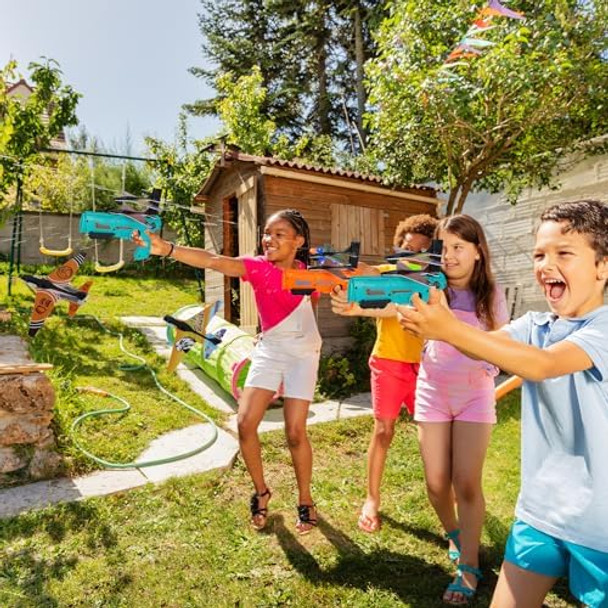 Ftingland 18 Pack Children'S Foam Airplane Launcher Foam Aircrafts Gun Hand-Thrown Catapult Aircraft Shooting Games For Kids 3-12 Outdoor Sport Activity Battery- Safe & Fun For Kids 6-8