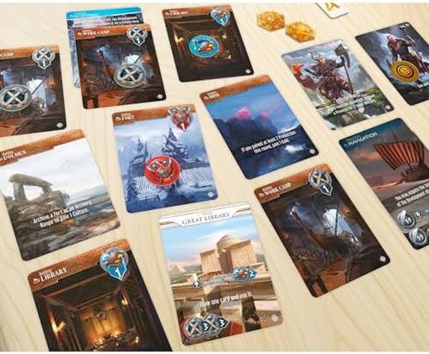 Funforge Monumental Duel - Exploration - Civilization Deck-Building Board Game, Strategy Game, Combine Or Standalone, Ages 10+, 2 Players, 60-90 Min
