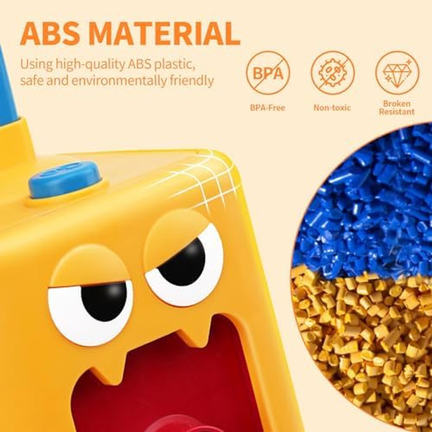 Funwish Balloon Launcher Car Toy Set,Balloon Powered Car For Kids Boys Girls 3+ And Classroom,Party Supplies Balloon Pump,Balloon Power Car (Monster)