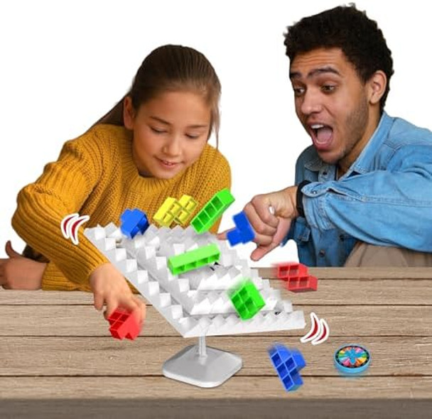 Fvantime 360° Tetra Balance Tower Stacking Blocks Game For Teens & Adults - Family Party Travel Board Games, Team Building Stem Educational Toy (2-4 Players)