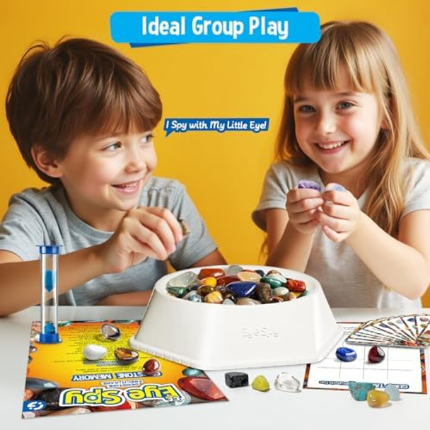Gamerside Rocks For Kids - 150+ Rock Collection Gemstones For Kids, With Interactive Family Bingo Board Games, Educational Stem Learning Toys Science Kits For Boys & Girls Ages 6+