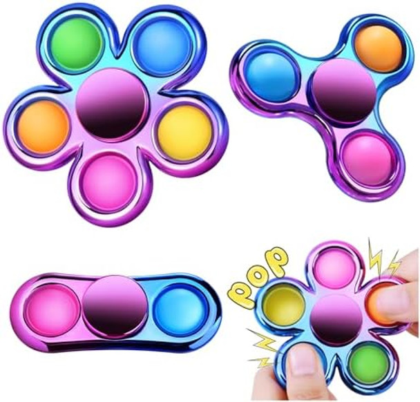 Gigilli Pop Fidget Spinner Sensory Fidget Toys Adults Kids 4-8-12 With Autism Adhd, Anxiety Toys Stress Relief Teen Boy s Birthday, Party Favors Classroom Carnival Prizes Goodie Bag Stuffers