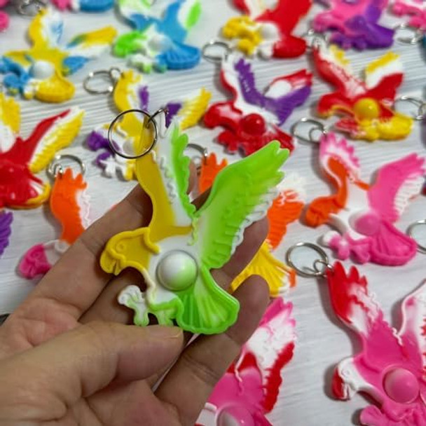 Goodangie00 30 Packs Eagle Fly Mini Pop Bubble Fidget Keychain Decor For Party Favors, Goodie Bag Stuffers Christmas Valentine s, Classroom Student Prize