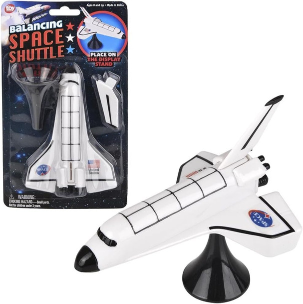 Happy Deals Balancing Space Shuttle 5.5 Inch Stand Included - Individually Carded Toy For Ages 8 +