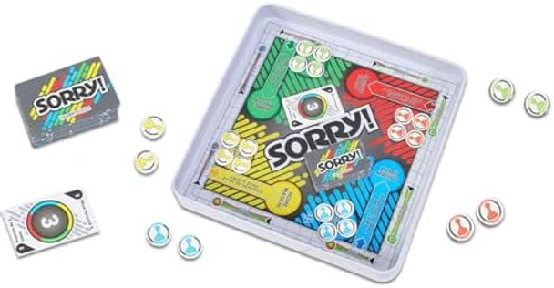 Hasbro Gaming Magnetic Game Travel Set For Kids - Bundle With 2 Travel Games In Tin Featuring Sorry, Guess Who Plus Stickers, More Hasbro Travel Games For Kids 8-12