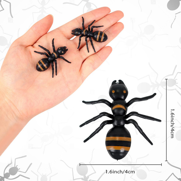 Hfatmos 300 Pieces Realistic Ants, Prank Plastic Black Ants Joke Toys For Halloween Party Favors Decoration Supplies