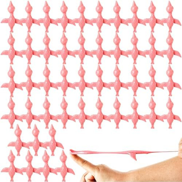 Hoarost 48 Pcs Flamingo Finger Slingshot Toys Funny Stretchy Flying Finger Shooter Game For Flamingo Party Favors Goodie Bags Stuffing Bird Themed Decoration