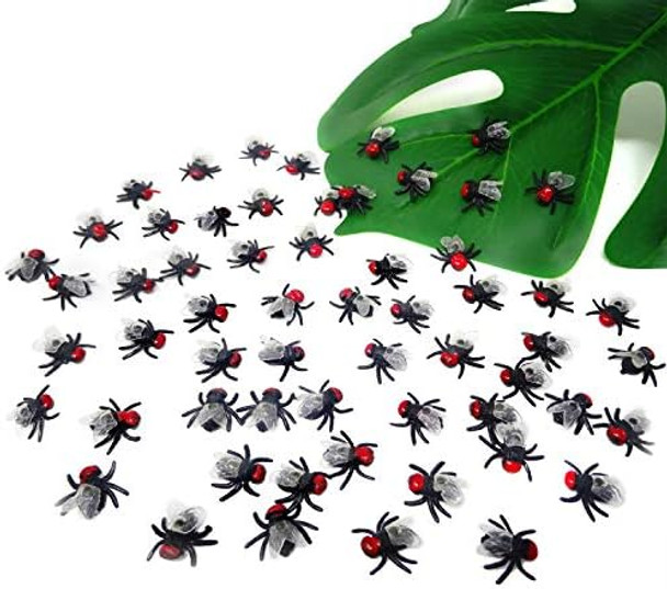 Honbay Honbay 60Pcs Plastic Fake Flies Prank Fly Bugs Simulated Insect Toys Joke s For April Fool Halloween Party Supplies (0.6")