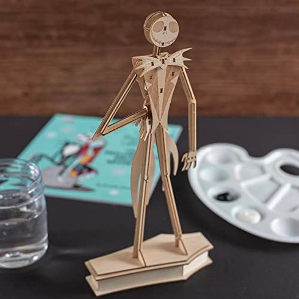 Incredibuilds Nightmare Before Christmas Jack Skellington 3D Wood Puzzle & Model Figure Kit (29 Pcs) - Build & Paint Your Own 3-D Halloween Movie Toy, No Glue Or Tools Required - For Kids, Teens & Adults