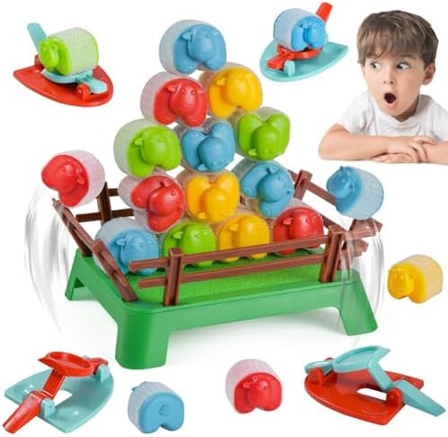 Ismetacu Heap-O-Sheep Game For Kids Ages 4-12 – Fun Family Catapulting Board Games For 2-4 Players, Perfect Party Activity And Ideal For Kids & Adults
