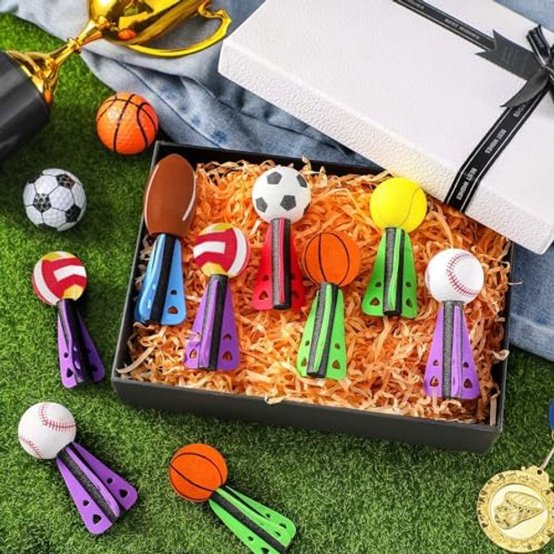 Jellyarch 36 Pcs Mini Foam Sports Ball Rocket Launcher Party Favors Fun Flying Baseball Soccer Football Basketball Tennis Volleyball Foam Rocket For Basket Stuffers s Party Favor
