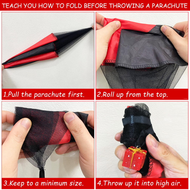 Jgalnim 6 Pcs Christmas Parachute Toy,Tangle Outdoor Flying Parachute Santa,Gingle Bell,Hand Throw Flying Toys For Christmas Day,Filling Stocking Stuffer ,Kids,Present s,Party Favors(6Colors 6Styles)