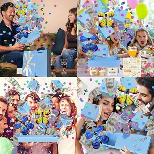 Jinstabag Surprise Box Set: Diy Explosion Box With Butterfly, Luxury Box For Birthday, Anniversary, Graduation, Valentine (Blue) Jinstabag Surprise Box Set: Diy Explosion Box With Butterfly, Luxury Box For Birthday, Anniversary, Graduation, Valentine (Blue)