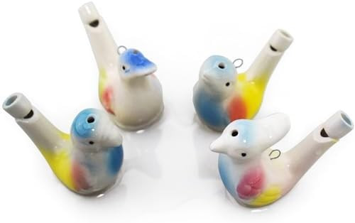 Jjjfly 4Pcs Ceramic Water Bird Whistle Toys With Hanging Rope, Toys For Kids Birthday , Party s, Easter s, 739804259153