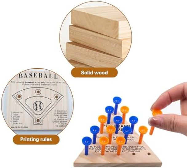 Joyhuatrade Wooden Peg Games Assortment Kit, 5 Pcs Fun Brain Strategy Toy For Teens And Adults, Including Baseball, Tic-Tac-Toe, Insanity, Peg-Board-Game, Roundabout Joyhuatrade Wooden Peg Games Assortment Kit, 5 Pcs Fun Brain Strategy Toy For Teens And Adults, Including Baseball, Tic-Tac-Toe, Insanity, Peg-Board-Game, Roundabout