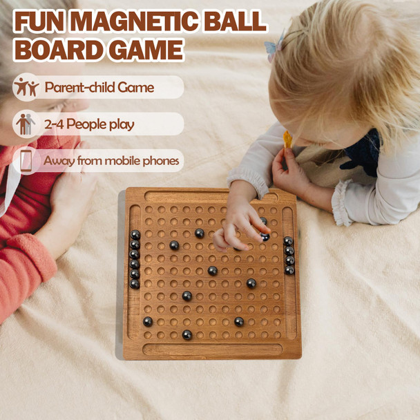 Jusmss Magnetic Chess Game With Stones 32 Pcs Magnetic Balls, Fun Board Games For 2-4 Players, Perfect For Family Game Night And Giving