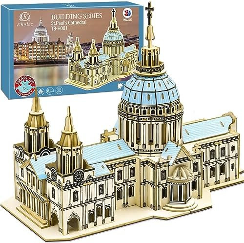 Kholez 3D Puzzles For Adult And Teens Ages 14+, Diy Wooden St. Paul'S Cathedral Building Model Kits, Brain Teaser Architecture Building Puzzle, Desk Puzzle s For Boys & Girls, 237 Pieces (Plywood)