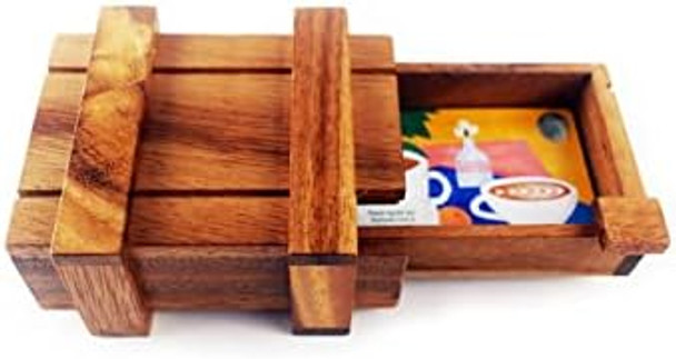 Kidypool 3D Wooden Box Puzzle Secret Unwrap A Box With A Stash Or Compartments For A Treasure Hunt Puzzle Lover (1 Compartments) (1-Set)