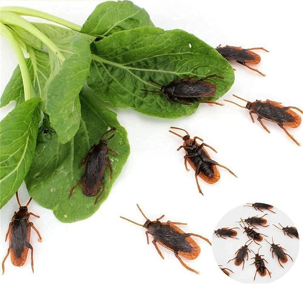 Ksquares Prank Fake Roaches, Favorite Trick Joke Toys Look Real, Scary Insects Realistic Plastic Bugs, Novelty Cockroach For Party, Christmas, Halloween 300Pcs