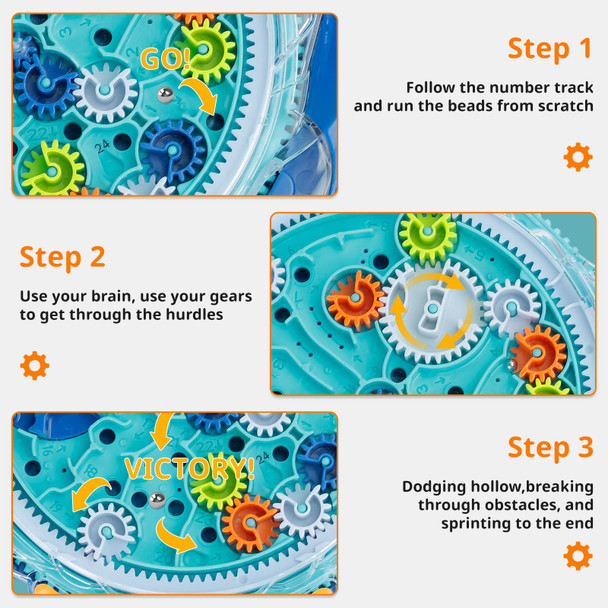 Lachland Mind Puzzles For Kids Ages 3-12, 3D Maze Puzzles, Brain Games, Brain Teasers Gravity Maze Ball Puzzle Toy s, Hard Challenge, Gear Wheel Labyrinth Game Maze With One Steel Marbles - Blue