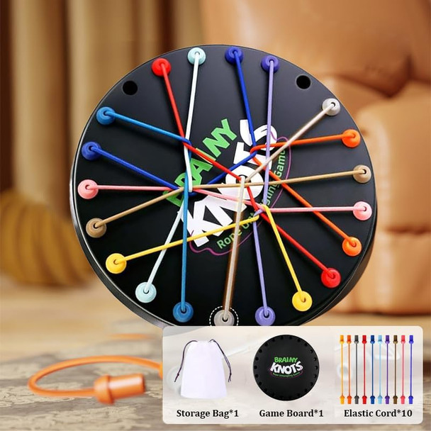 Lansklbd Brainy Knots Rope Untangling Game - Fun Puzzle Board Games For Kids & Adults Portable Educational Strategy String Toy To Train Brain & Reflex Skills