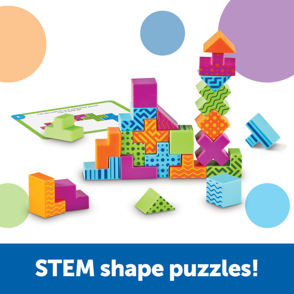Learning Resources Stem Explorers Brainometry - 3D Puzzle, Brain Games, Brainteaser, Building Logic Toys, s For Boys And Girls, Fine Motor Skills , Pattern Blocks, Math Manipulatives