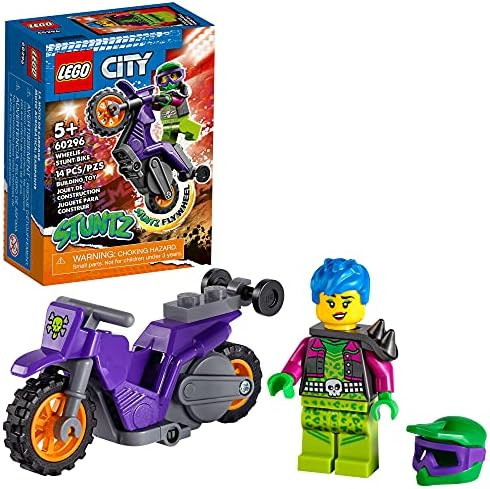 Lego City Wheelie Stunt Bike 60296 Building Kit (14 Pieces)