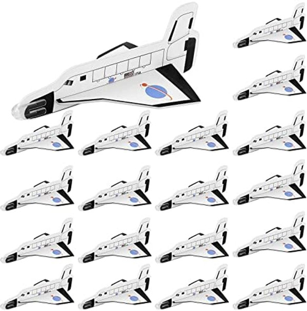 Lewtemi Lewtemi Set Of 36 Gliders, Space Shuttle Toys Plane Flying Toys For Boys And Girls, Foam Airplane Glider For Outer Space Party Favors, Birthday Party Indoor And Outdoor