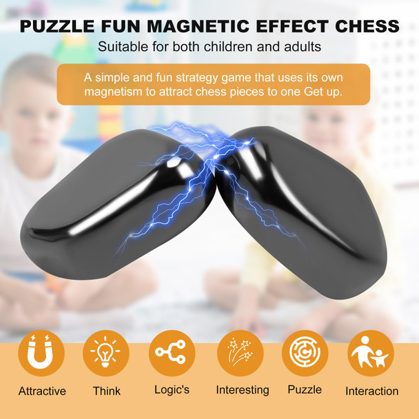 Lhroze Magnetic Chess Game,24 Stones, 3 String & Portable Storage Bag, Strategy Board Game For Family Night, Use For Kids Adults (Age 9+)