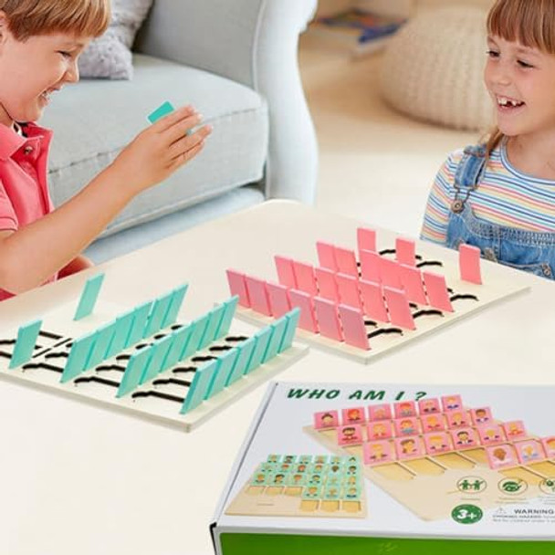 Linkyloop Guess Game Board Games Who Am I Wooden Board Game For Kids 3 4 5 6 7 8 Years Old Boys Girls Kids Operation For Family Night Memory Family Classic Board Games