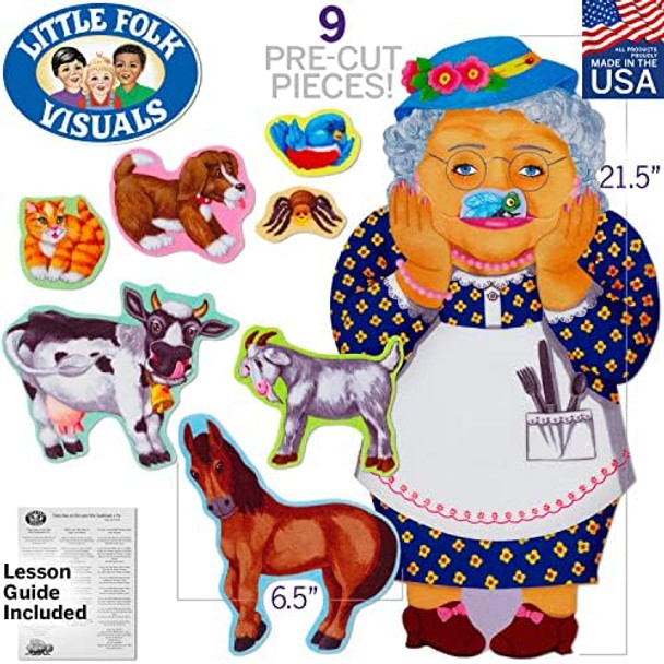 Little Folk Visuals Old Lady Who Swallowed A Fly Precut Flannel/Felt Board Figures, 9 Pieces Set Little Folk Visuals Old Lady Who Swallowed A Fly Precut Flannel/Felt Board Figures, 9 Pieces Set