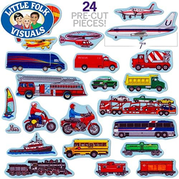 Little Folk Visuals Train, Trucks & Planes Precut Flannel/Felt Board Figures, 24 Pieces Add-On Set Little Folk Visuals Train, Trucks & Planes Precut Flannel/Felt Board Figures, 24 Pieces Add-On Set