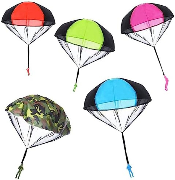 Lomimos 5Pcs Parachute Toy,Tangle Throw Throwing Parachute Outdoor Toss It Up Flying Paratrooper Toy Hand Army Soldier For Children Kid Party Favor