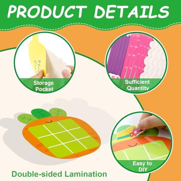 Lonfliness 30Pack Animal Tic Tac Toe Strategic Board Game Diy Bunny Egg Chick Mini Educational Toy With Envelope Bulk Easter Basket Stuffers Goody Bag Fillers Easter Activity Party Favor School Classroom Student