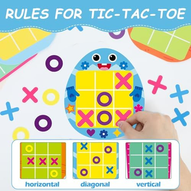 Lonfliness 30Pack Animal Tic Tac Toe Strategic Board Game Diy Bunny Egg Chick Mini Educational Toy With Envelope Bulk Easter Basket Stuffers Goody Bag Fillers Easter Activity Party Favor School Classroom Student