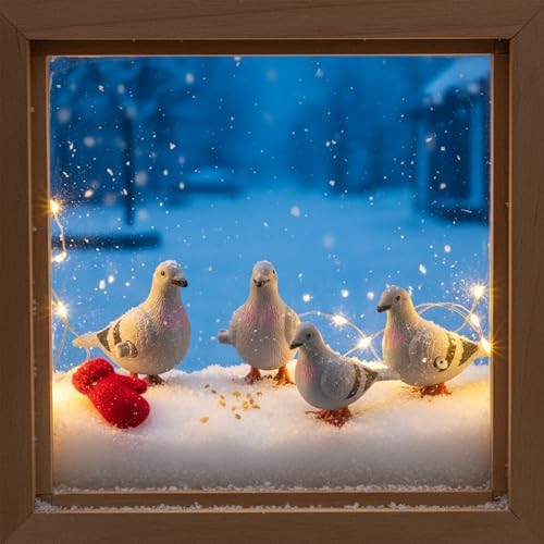 Luozzy 4Pcs Pigeon Wind Up Toys Dove Clockwork Pigeons Model For Jumping Simulation Early Clockwork Toy Kid Winding Flying Bird Party Favors Ornament, Random Color