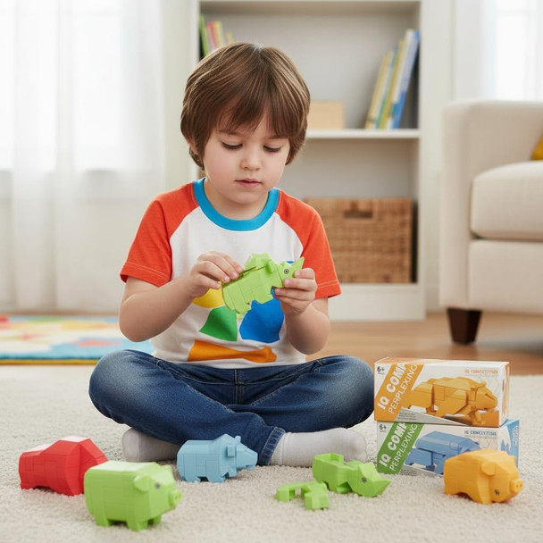 Lynette'S Toys Lynette'S Toys Lenged Of Zanghai Tranditional Chinese Luban Lock 3D Puzzle Animal - Creative Interlocking Toy,Brain Teaser For Kids Aged 6+ Toy, Brain Bolt, Montessori (Leopard)