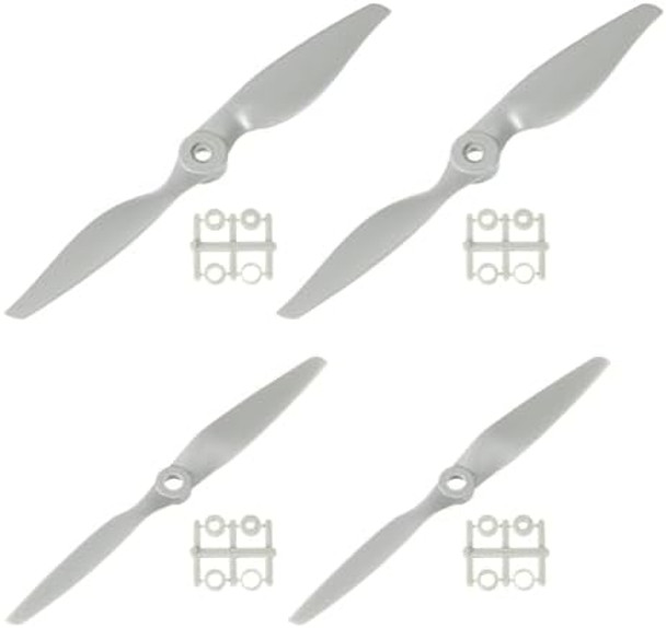 Meccanixity 6X4 8X4 Propeller Rc Propellers 2 Vane Blades Props Grey With Adapter Rings For Electric Airplane Aircraft, Pack Of 4