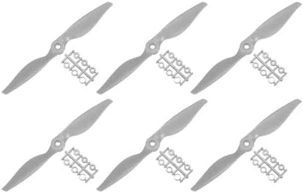 Meccanixity 6Pcs 7X5 Inch Propeller Rc Propellers 2-Vane Blades Props Gray With Adapter Rings For Rc Airplane Aircraft Prop Replacement Meccanixity 6Pcs 7X5 Inch Propeller Rc Propellers 2-Vane Blades Props Gray With Adapter Rings For Rc Airplane Aircraft Prop Replacement