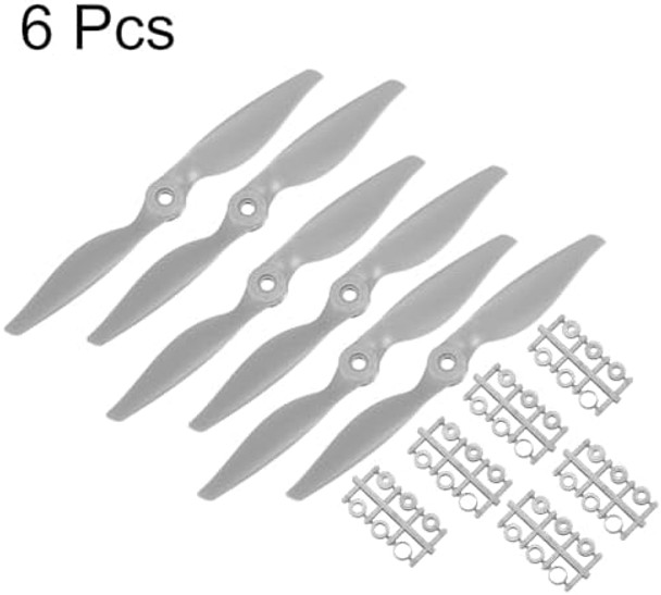 Meccanixity 6Pcs 7X5 Inch Propeller Rc Propellers 2-Vane Blades Props Gray With Adapter Rings For Rc Airplane Aircraft Prop Replacement Meccanixity 6Pcs 7X5 Inch Propeller Rc Propellers 2-Vane Blades Props Gray With Adapter Rings For Rc Airplane Aircraft Prop Replacement