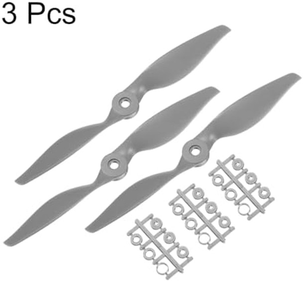 Meccanixity 3Pcs 12X6 Inch Propeller Rc Propellers 2-Vane Blades Props Gray With Adapter Rings For Rc Airplane Aircraft Prop Replacement Meccanixity 3Pcs 12X6 Inch Propeller Rc Propellers 2-Vane Blades Props Gray With Adapter Rings For Rc Airplane Aircraft Prop Replacement