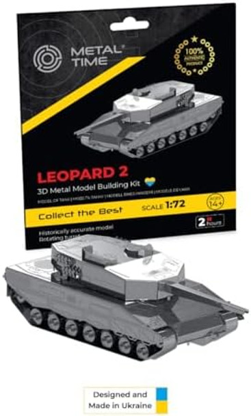 Metal-Time Model Leopard 2, 3D Puzzles For Adults Or Teens, Diy Metal Puzzle Model Kit, 3D Metal Model Brain Teaser Puzzle - Great Idea, 57 Pcs.