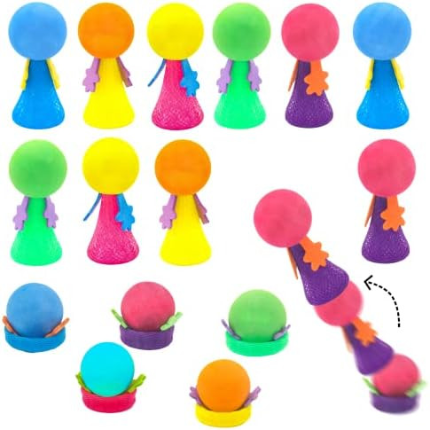 Mingqieven 15 Pcs Jumping Spring Toys, Popper Spring Launchers Toy Bouncing Colorful Dolls, Great s For Kids, Holiday Party Favored Toys.